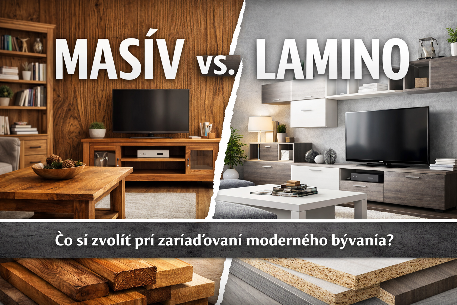 Masív vs. lamino nábytok – čo si zvoliť pri zariaďovaní moderného bývania?