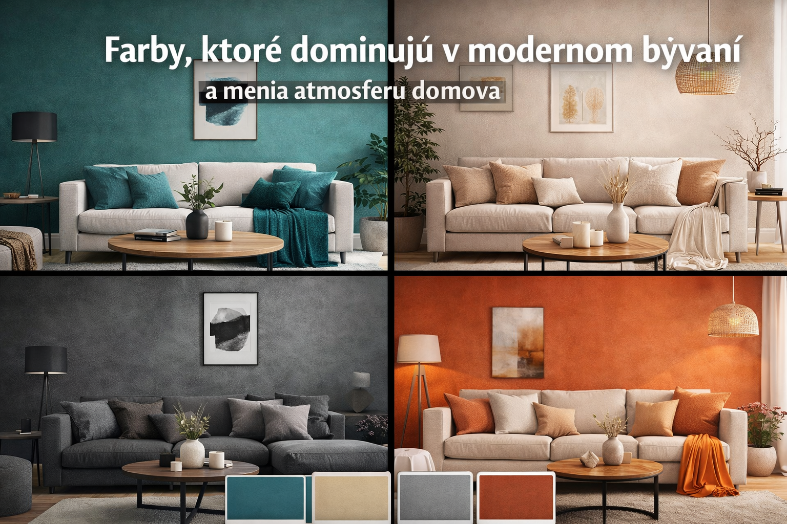 Farby, ktoré dominujú v modernom bývaní a menia atmosféru domova